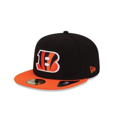 Black Cincinnati Bengals Hat - New Era NFL 59FIFTY Fitted Caps USA0758426